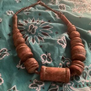 Older chunky wooden beads..necklace. Light and funky.